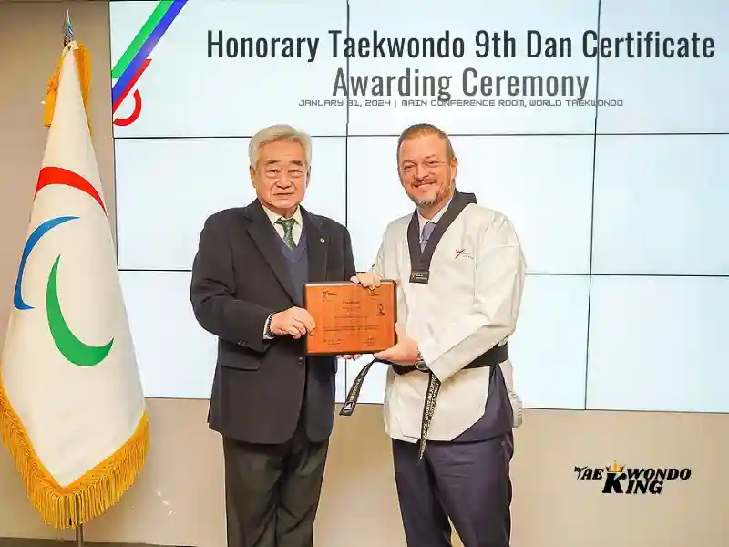Honorary Taekwondo IPC President 9th Dan Certificate Awarding Ceremony 2024, taekwondoking
