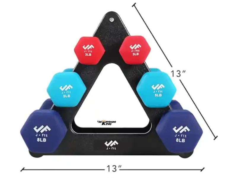 Best Dumbbell Set Durable Rack, Double Neoprene Coated Workout Weights, Solid Design Rack, 32 LB Set review for sale, taekwondoking 