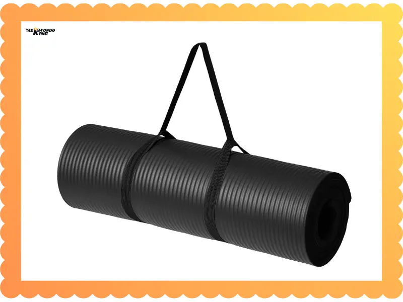 Amazon Basics Extra Thick Exercise Yoga Mat with Carrying Strap, taekwondoking