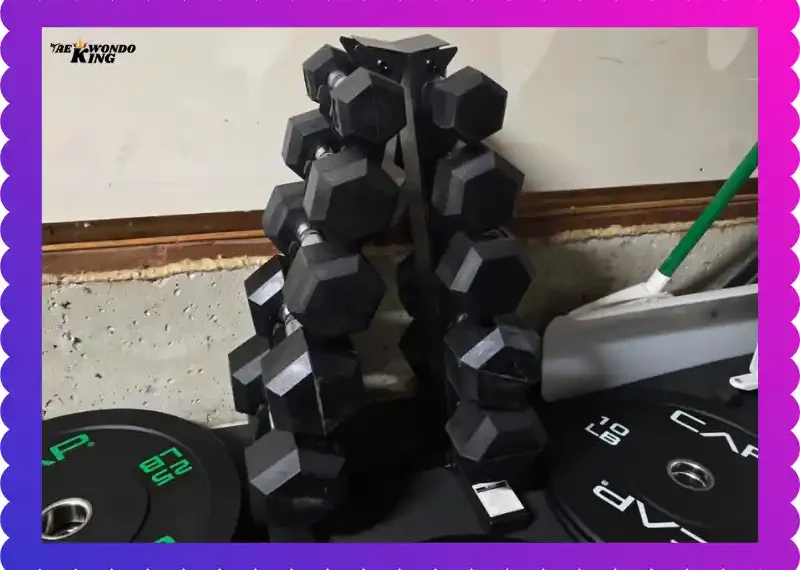 CAP Coated Hex Set with Rack Dumbbells Honest Review, taekwondoking