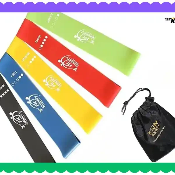 Fit Simplify Resistance Bands Set of 5 With Carry Bag, taekwondoking