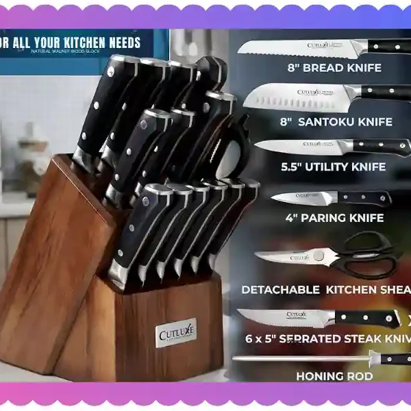 Cutluxe 15-Piece Knife Set: Master Your Kitchen