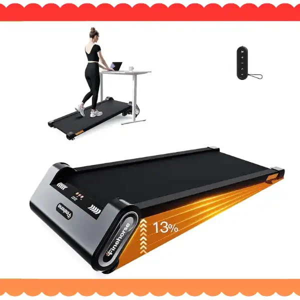 FINEHORSE Walking Pad: Incline, Quiet, & Compact